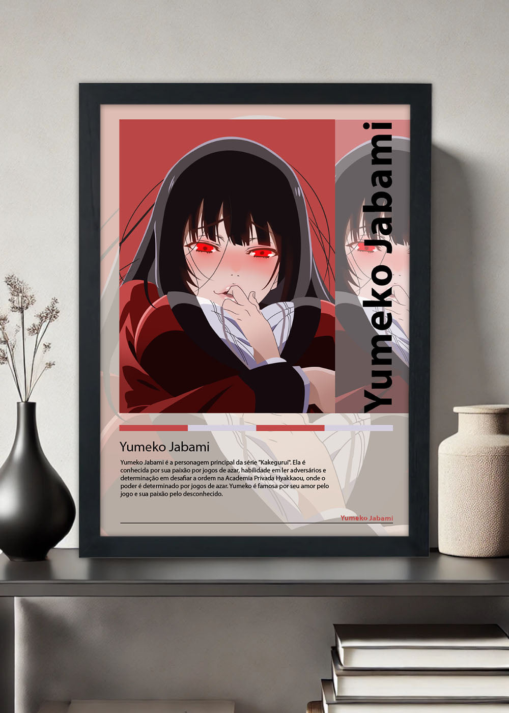 Quadro Decorativo Yumeko Jabami - Kakegurui - Com vidro