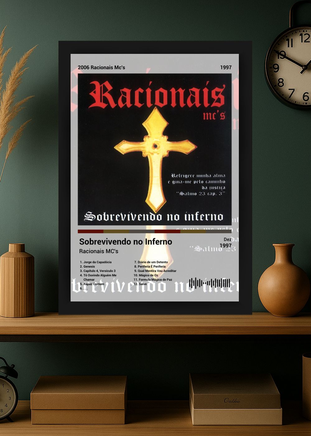 Quadro Racionais MC's Sobrevivendo no I... (Light) Com Vidro