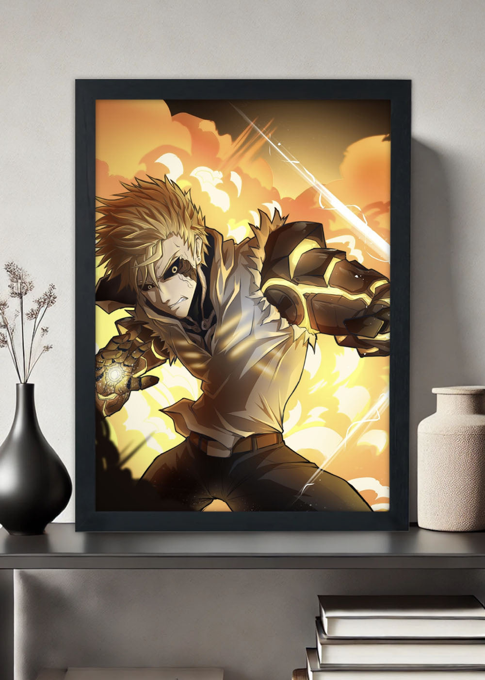 Quadro Decorativo One-Punch Man - Genos - Com vidro