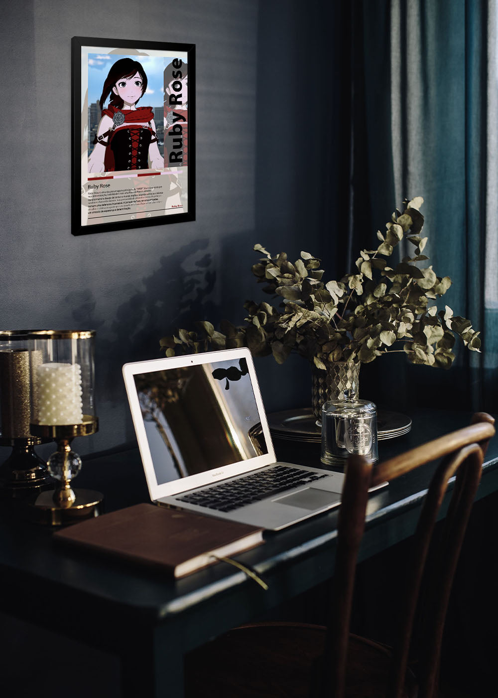 Quadro Decorativo Ruby Rose - RWBY - Com vidro