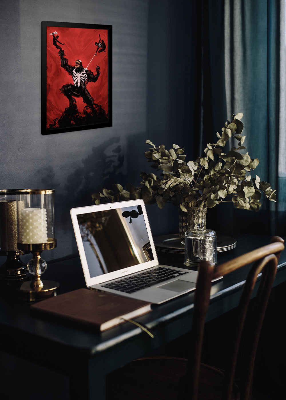 Quadro Decorativo Venom x Homens Aranhas - Com vidro