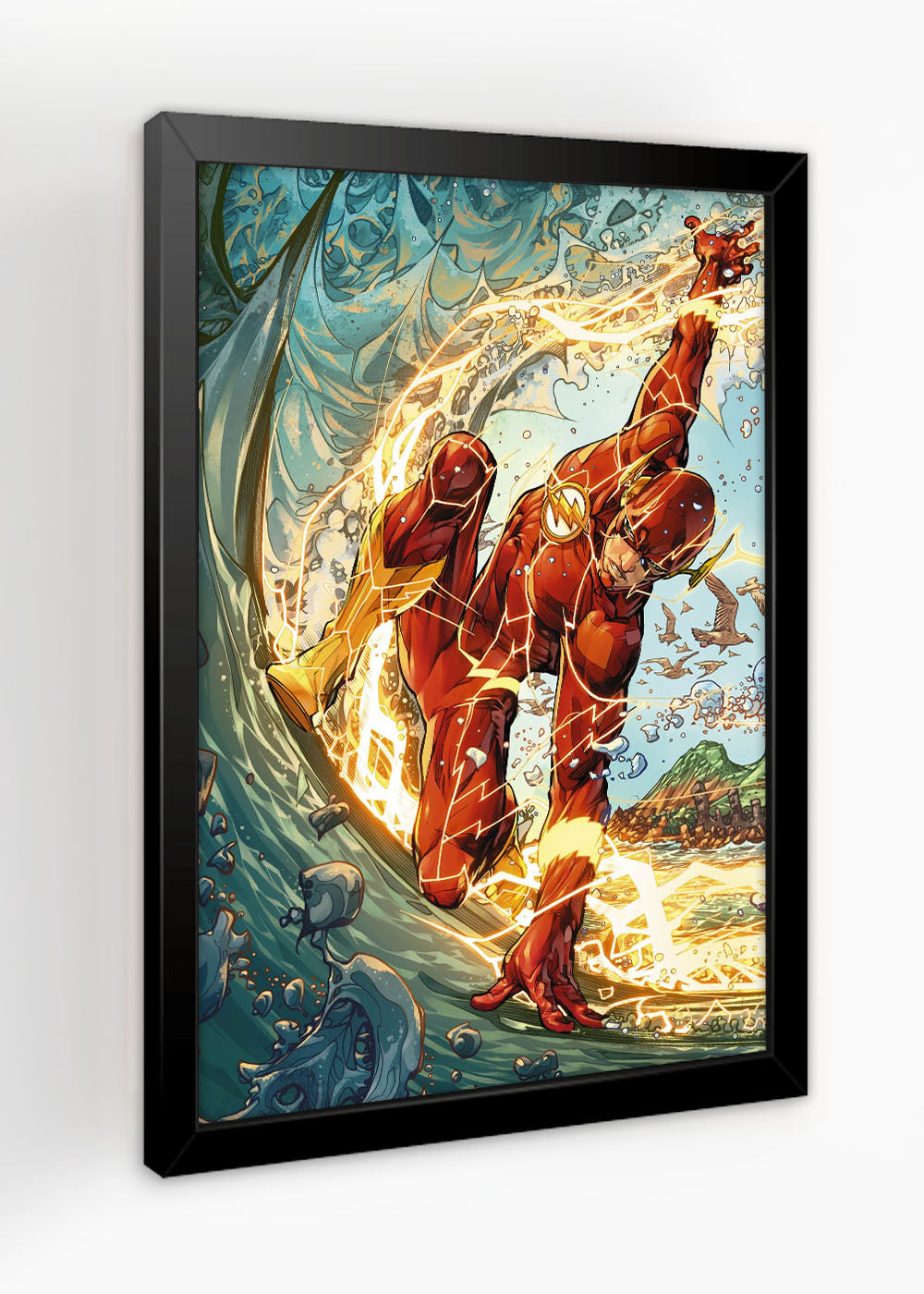 Quadro Decorativo Heroi DC - The Flash - Com vidro