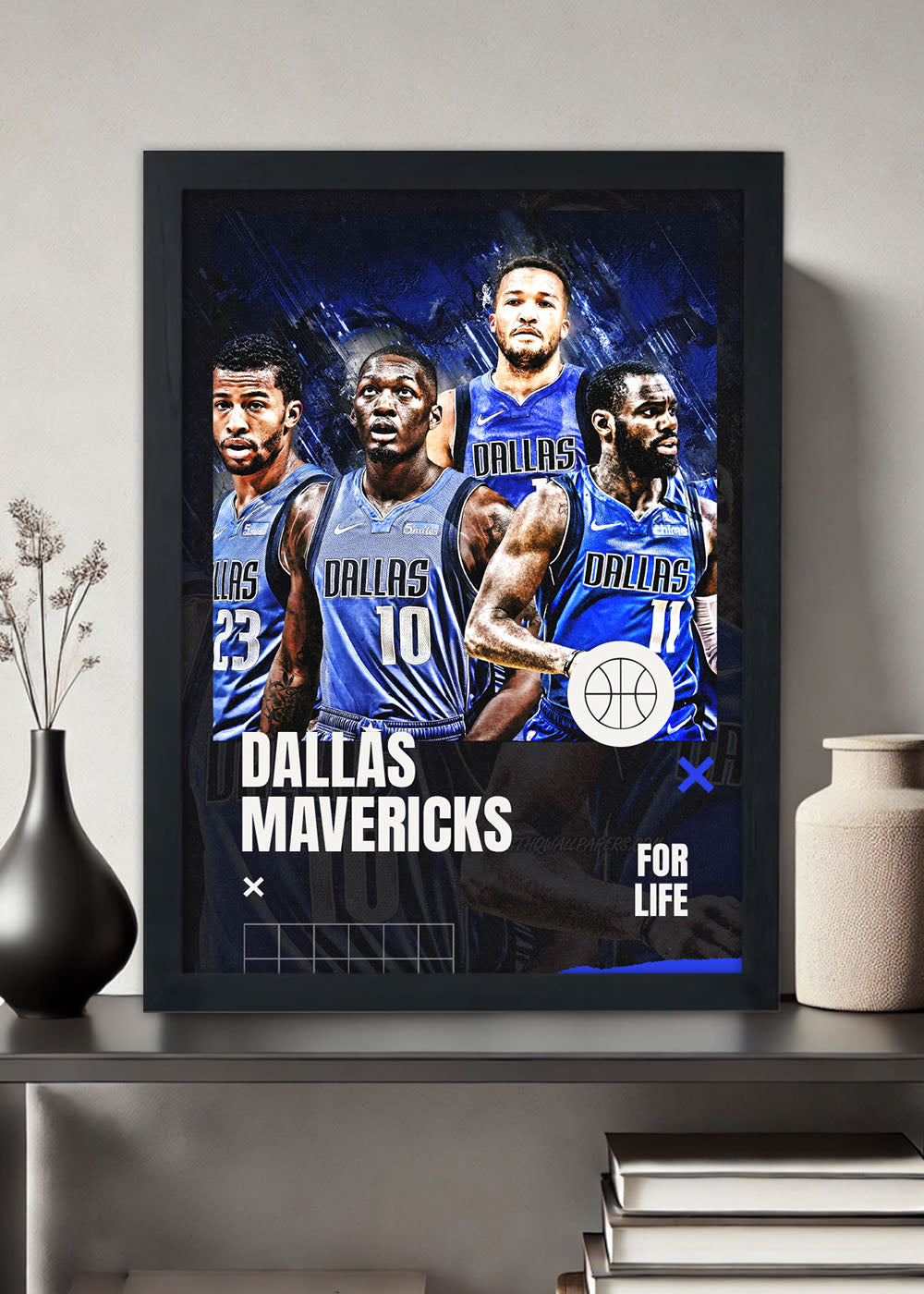 Quadro Decorativo Dallas Mavericks - Com vidro