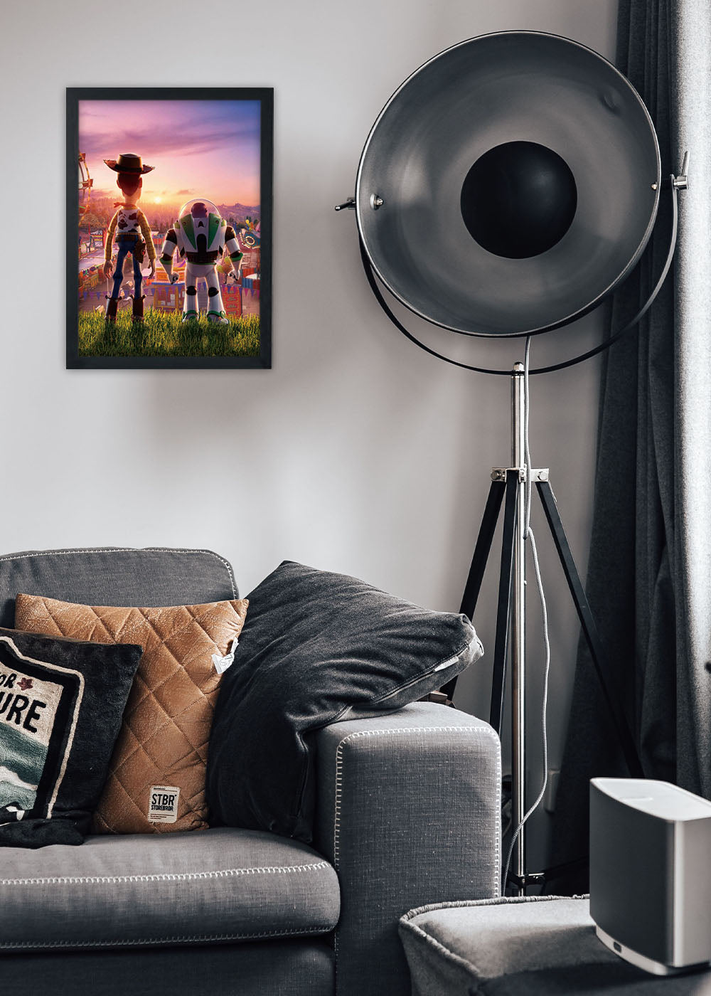 Quadro Decorativo Woody e Buzz - Com vidro