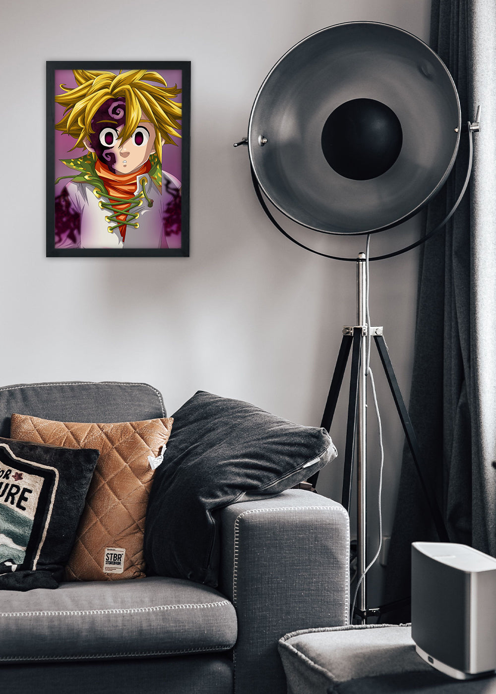 Quadro Meliodas com os traços demoniacos - Com vidro