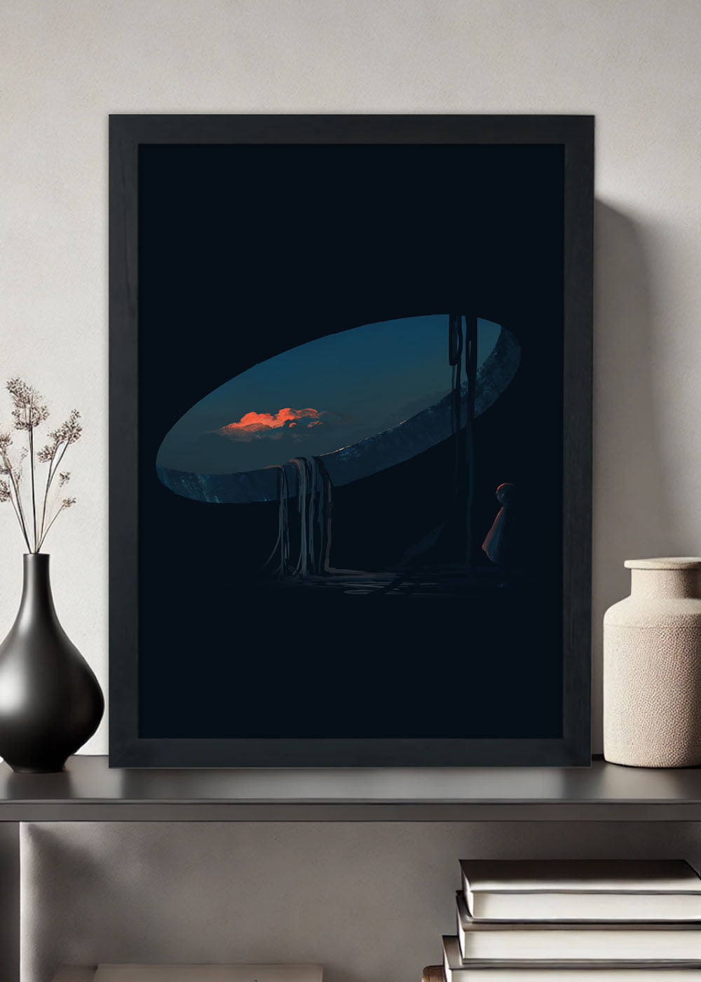 Quadro Decorativo A menina solitaria - Com vidro