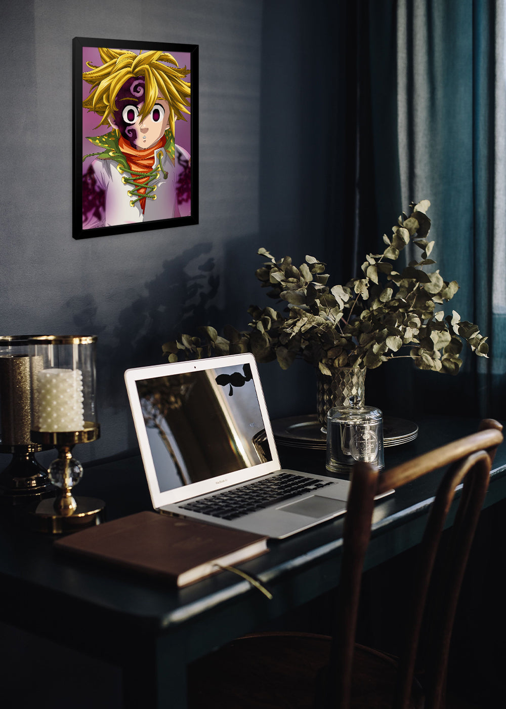 Quadro Meliodas com os traços demoniacos - Com vidro