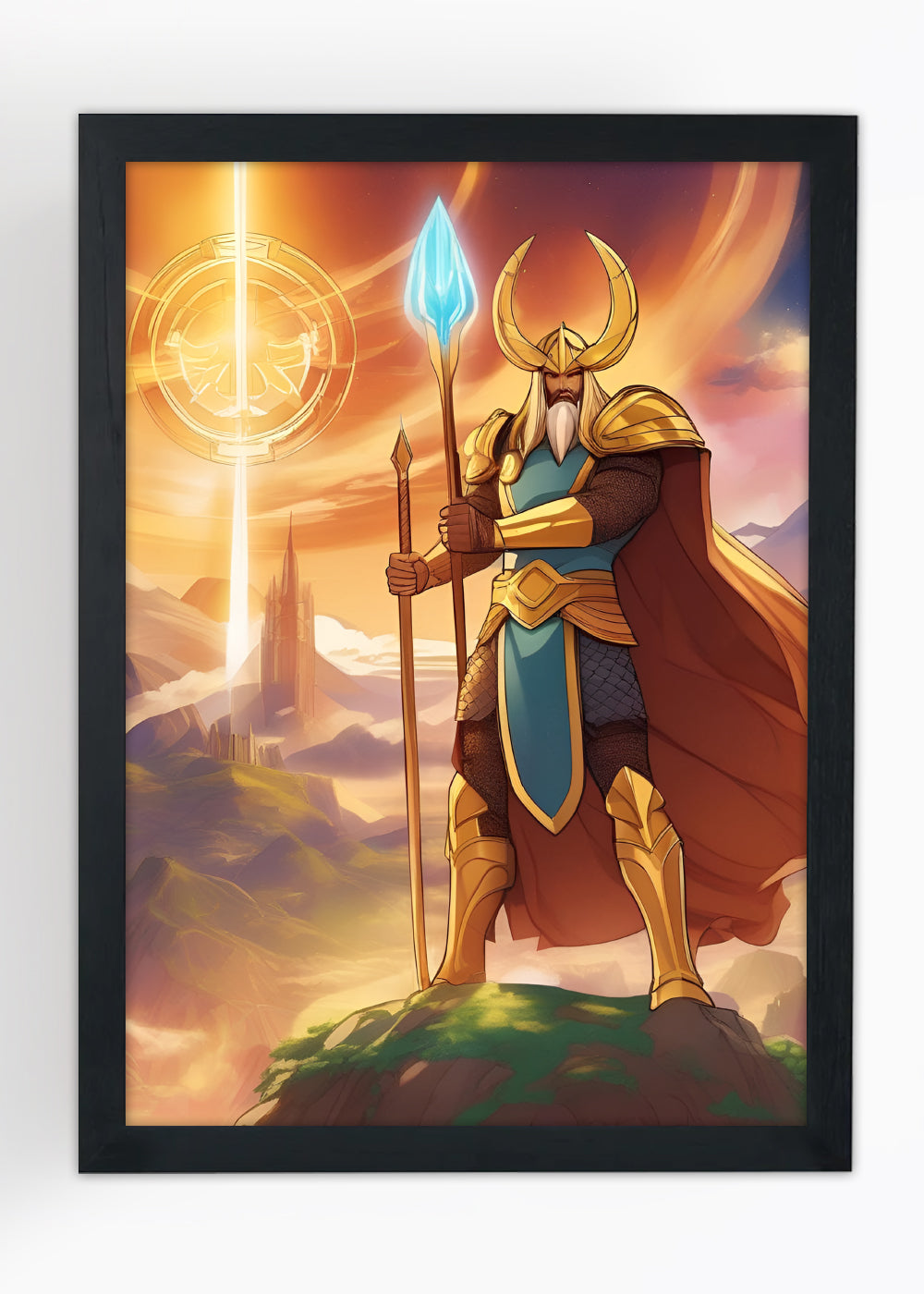 Quadro Reino de asgard e seu guardião - Com vidro