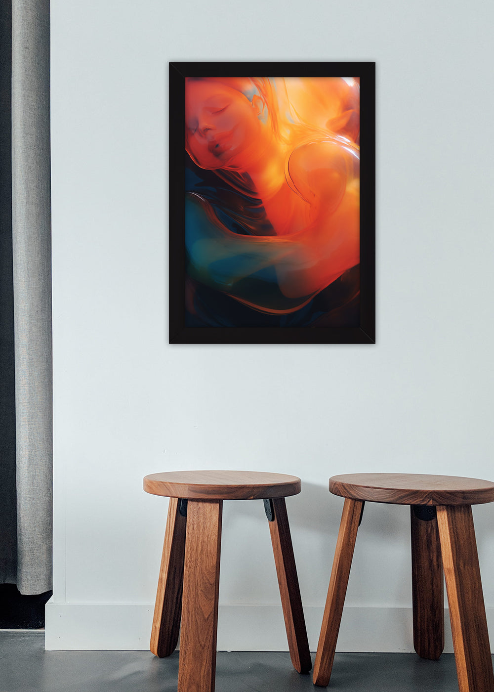 Quadro Mulher feita de pinturas artísticas - Com vidro