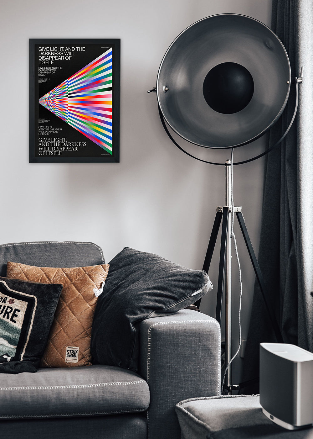 Quadro Decorativo Abstrato highlights Colors - Com vidro