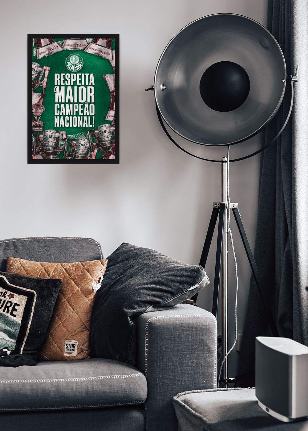 Quadro Com Vidro Palmeiras Respeita o Maior com Moldura