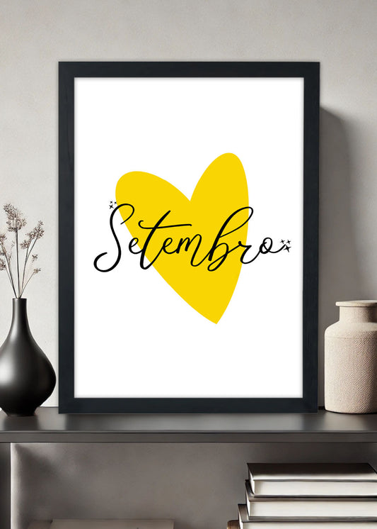 Quadro Setembro amarelo (prevenção do suicídio) - Com vidro