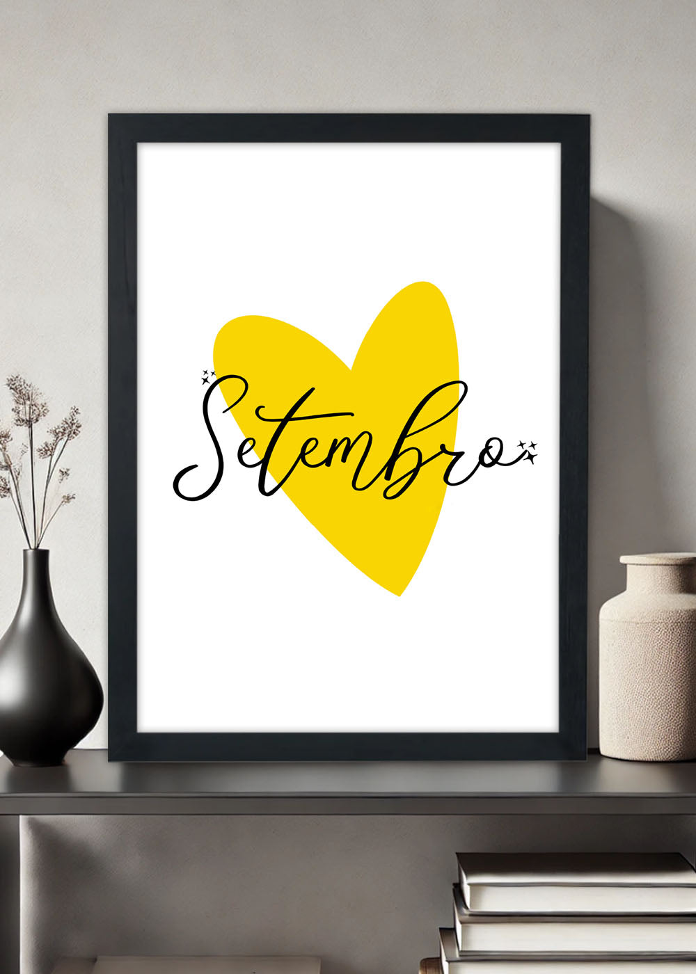 Quadro Setembro amarelo (prevenção do suicídio) - Com vidro