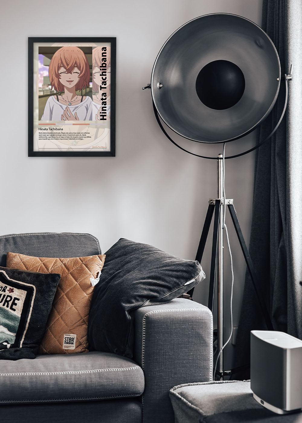 Quadro Decorativo Hinata Tachibana Tokyo Revengers Com vidro