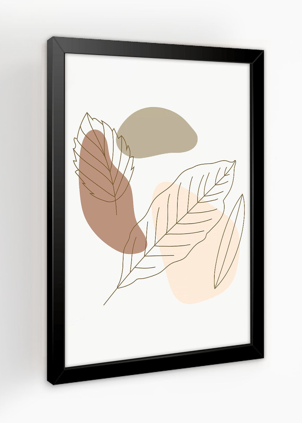 Quadro Decorativo Folhas Abstrato - Com vidro