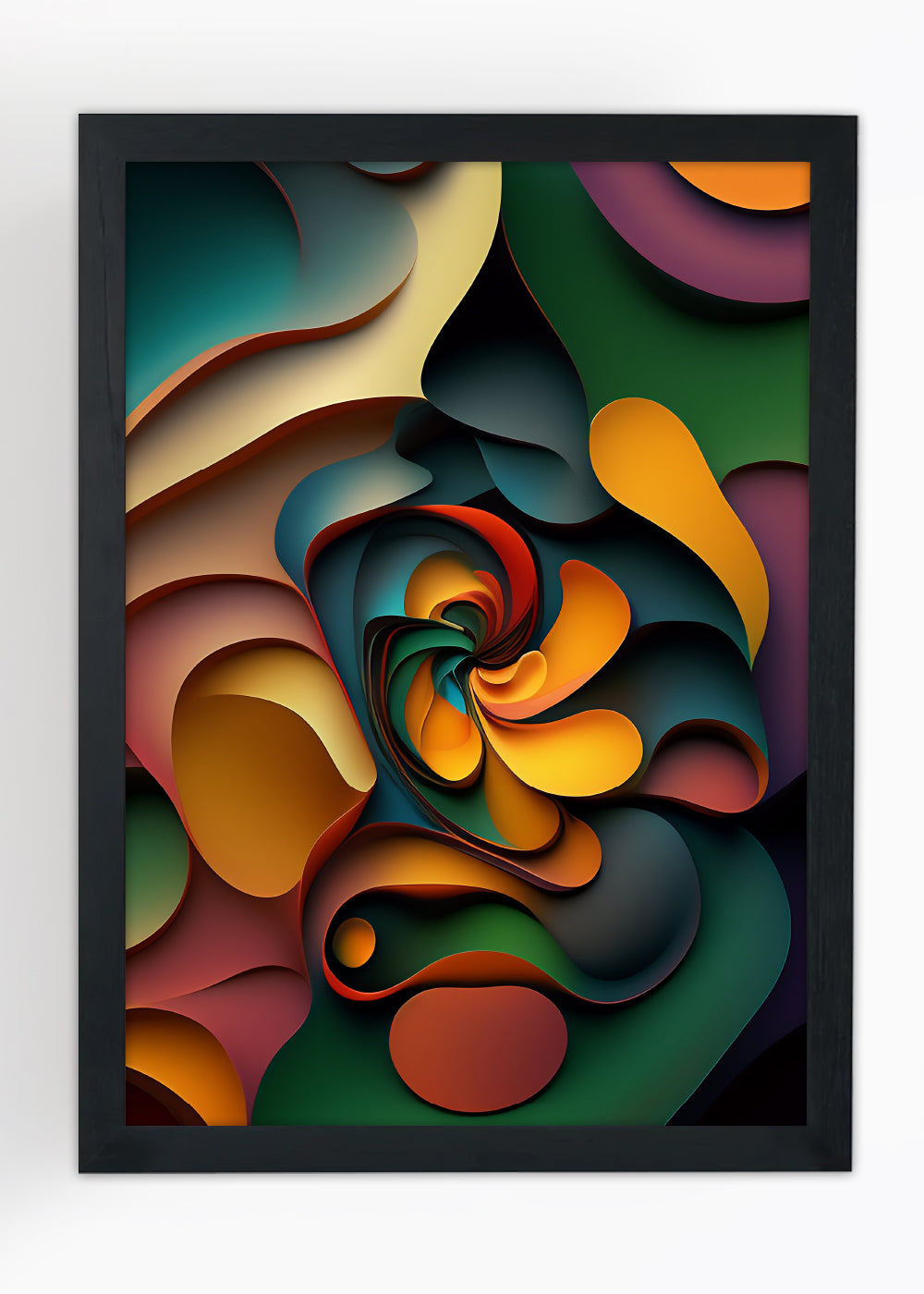 Quadro Decorativo Arte de cores e formas - Com vidro