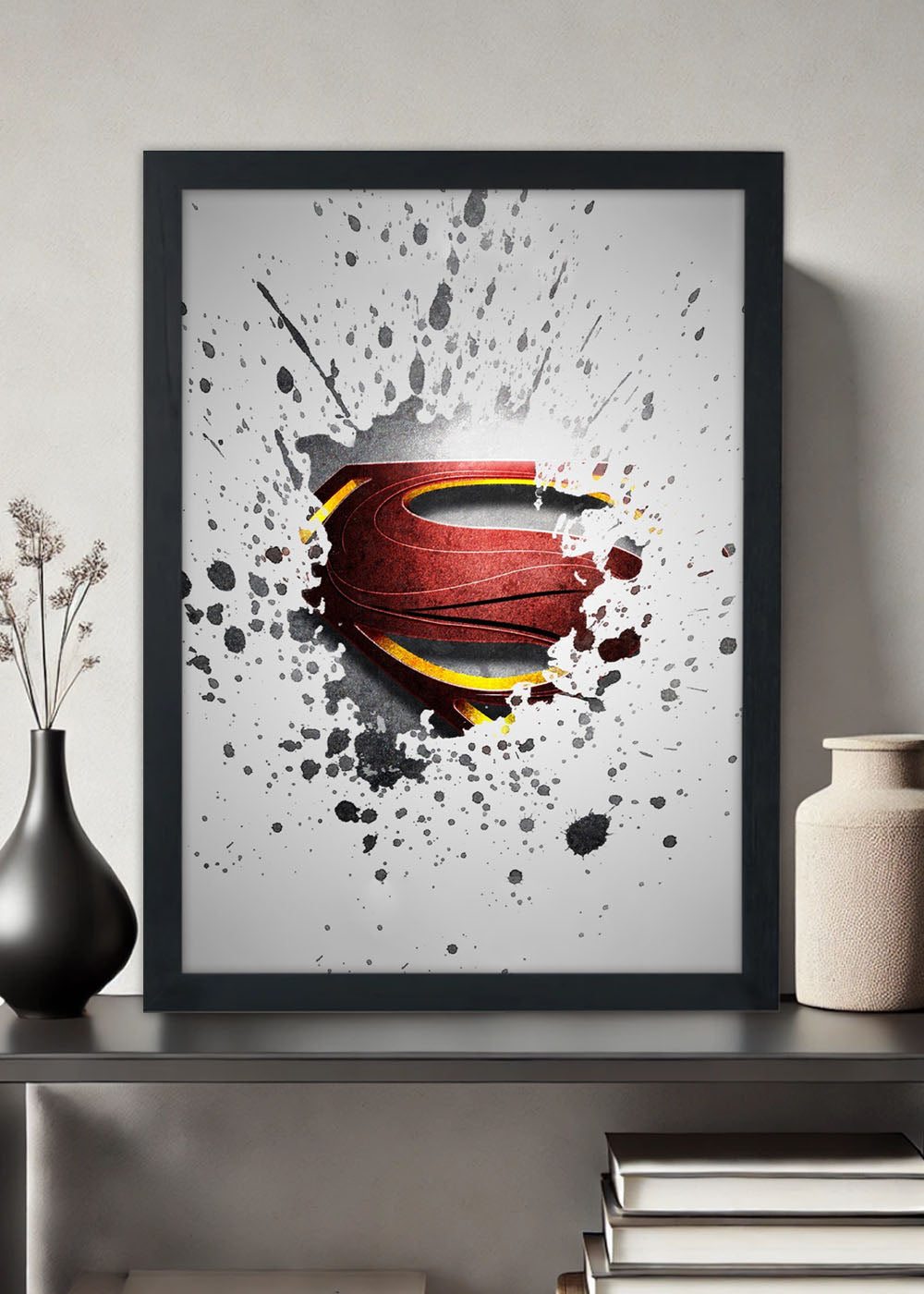 Quadro Decorativo Super man - Com vidro