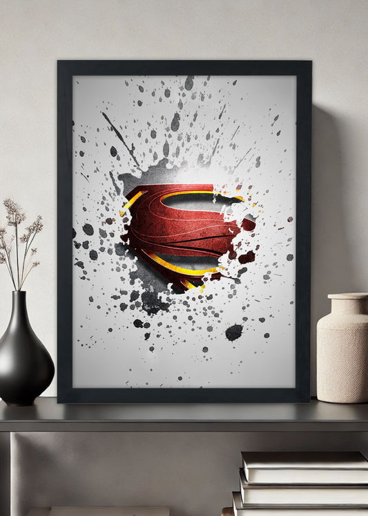 Quadro Decorativo Super man - Com vidro