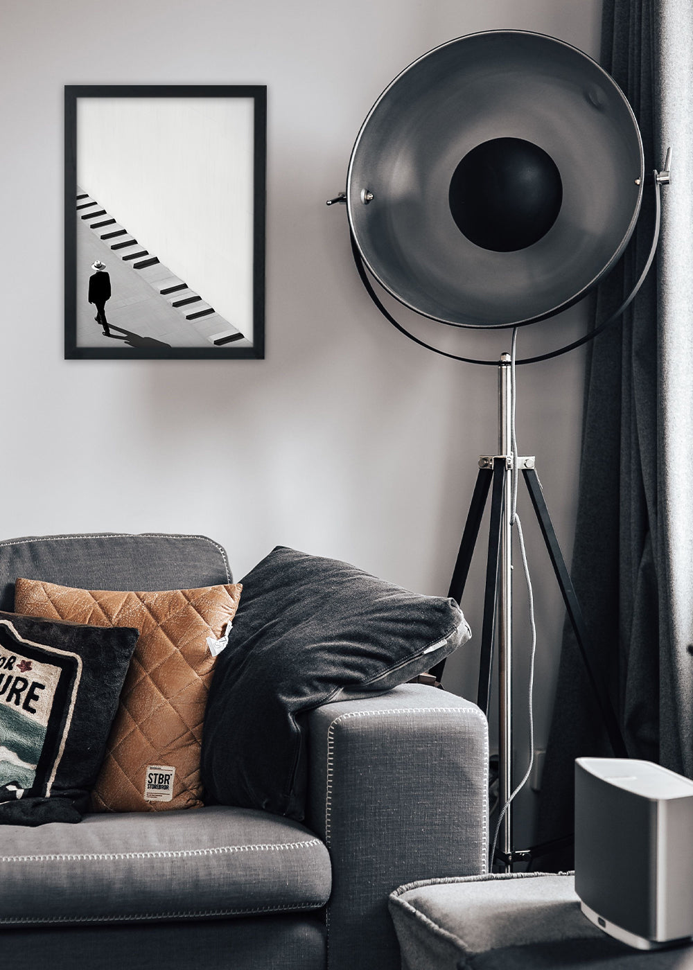 Quadro Decorativo O caminhar vazio Abstrata - Com vidro