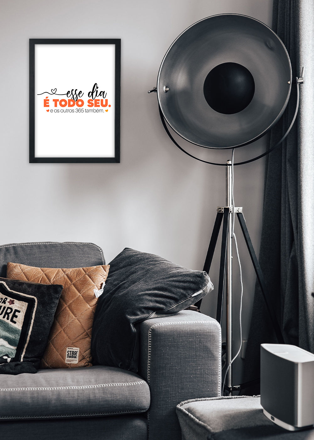 Quadro Decorativo Dia todo seu - Com vidro