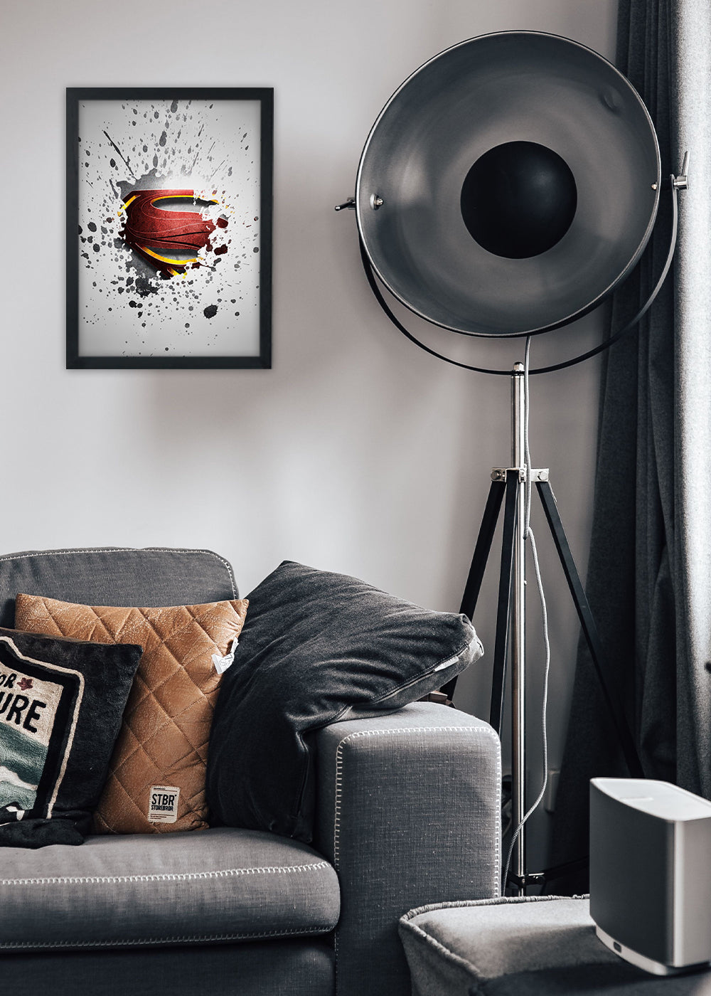 Quadro Decorativo Super man - Com vidro