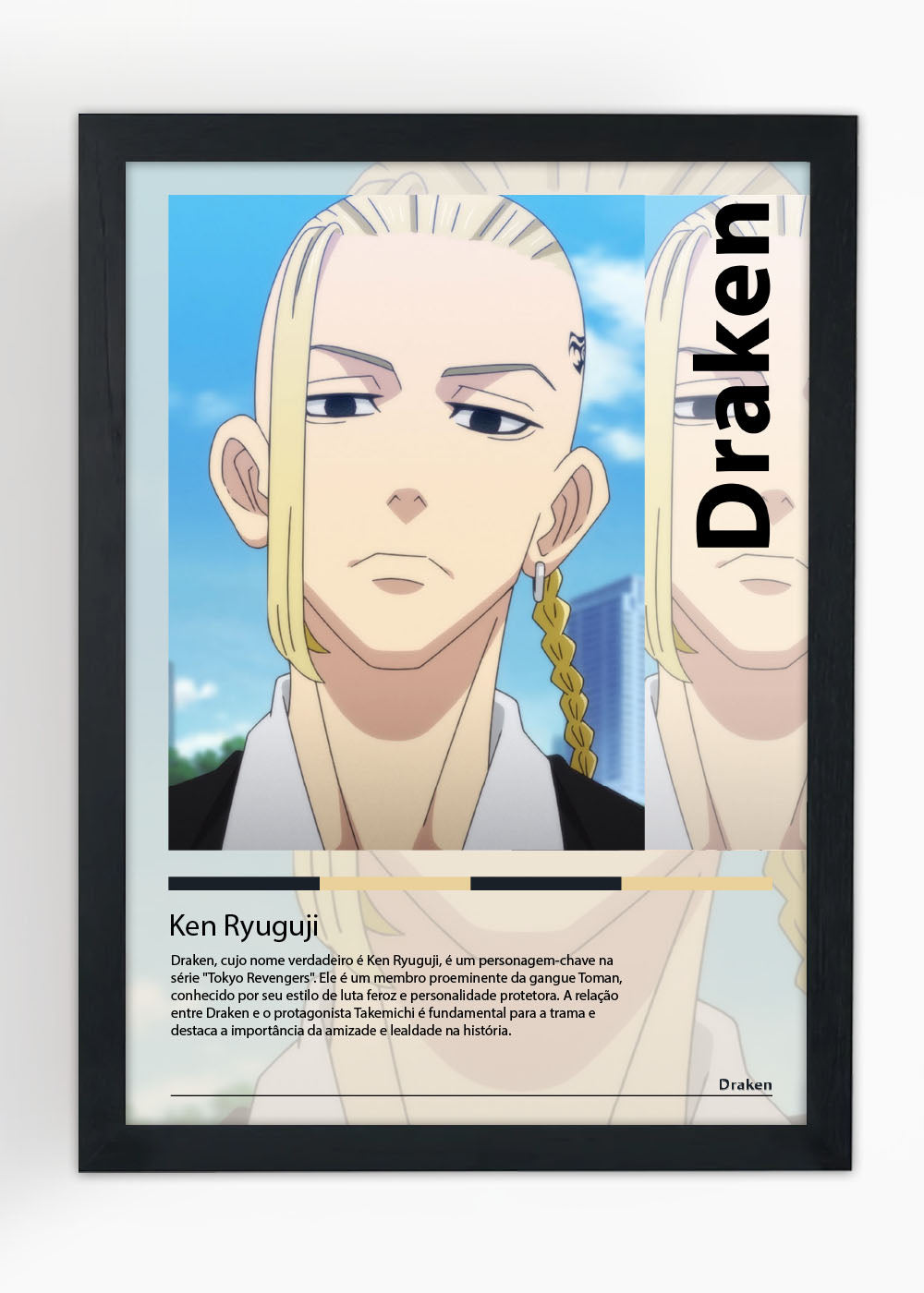 Quadro Decorativo Ken Ryuguji - Tokyo Revengers - Com vidro