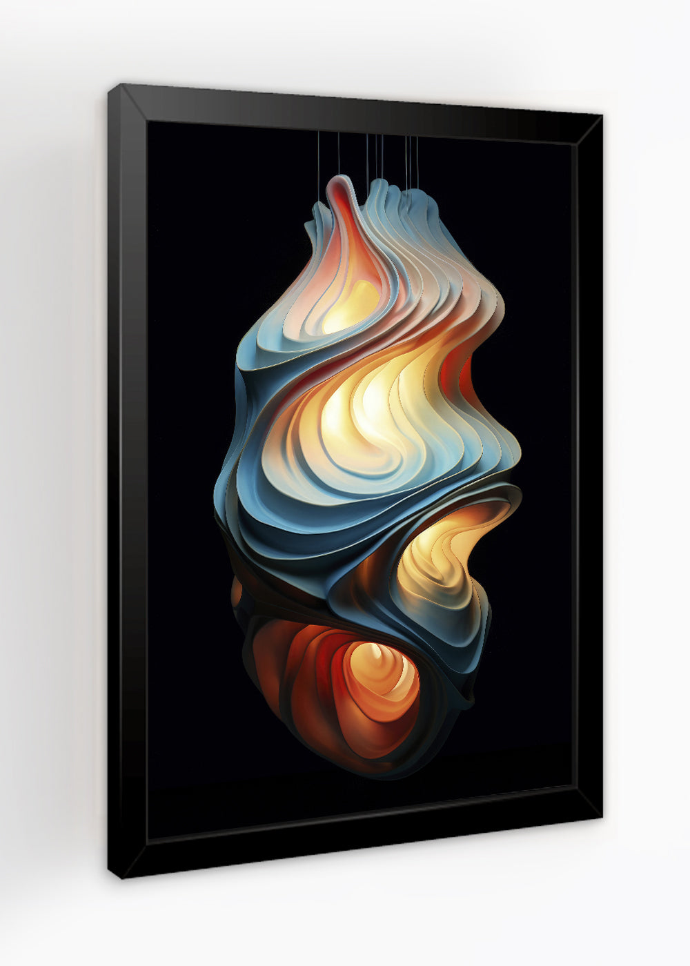 Quadro Decorativo Luzes Abstrato - Com vidro