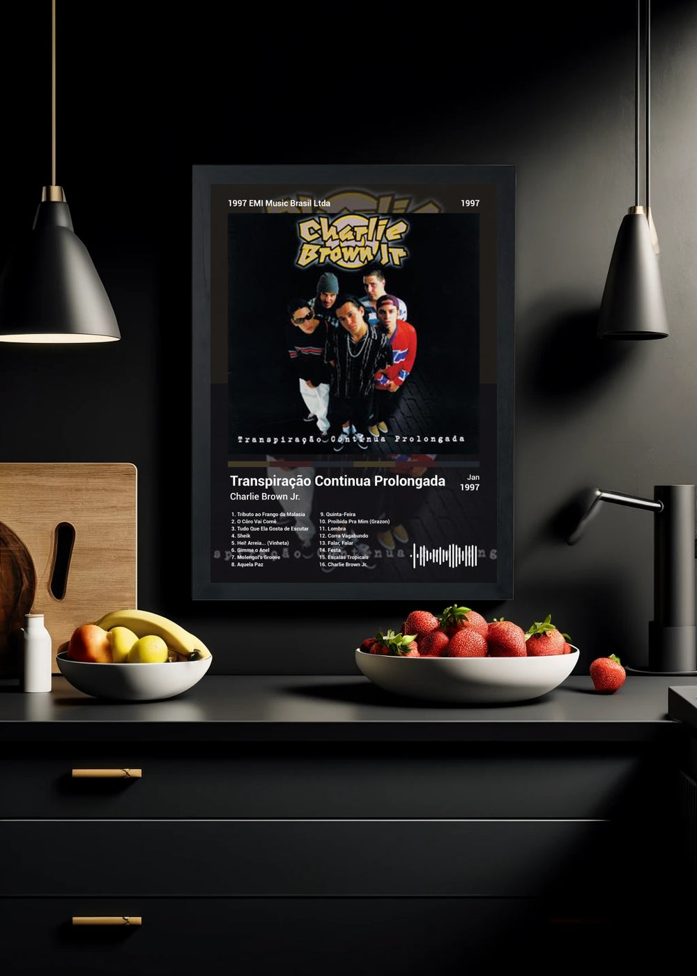 Quadro Charlie Brown Jr. Transpiração... (Colored) Com Vidro