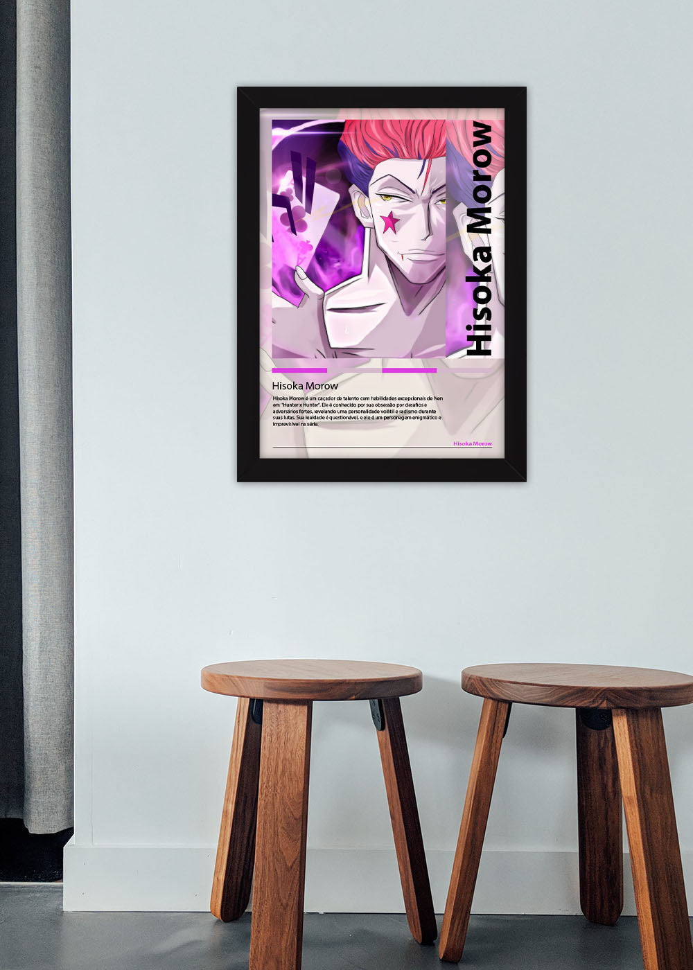 Quadro Hisoka Morow - Hunter x Hunter - Com vidro