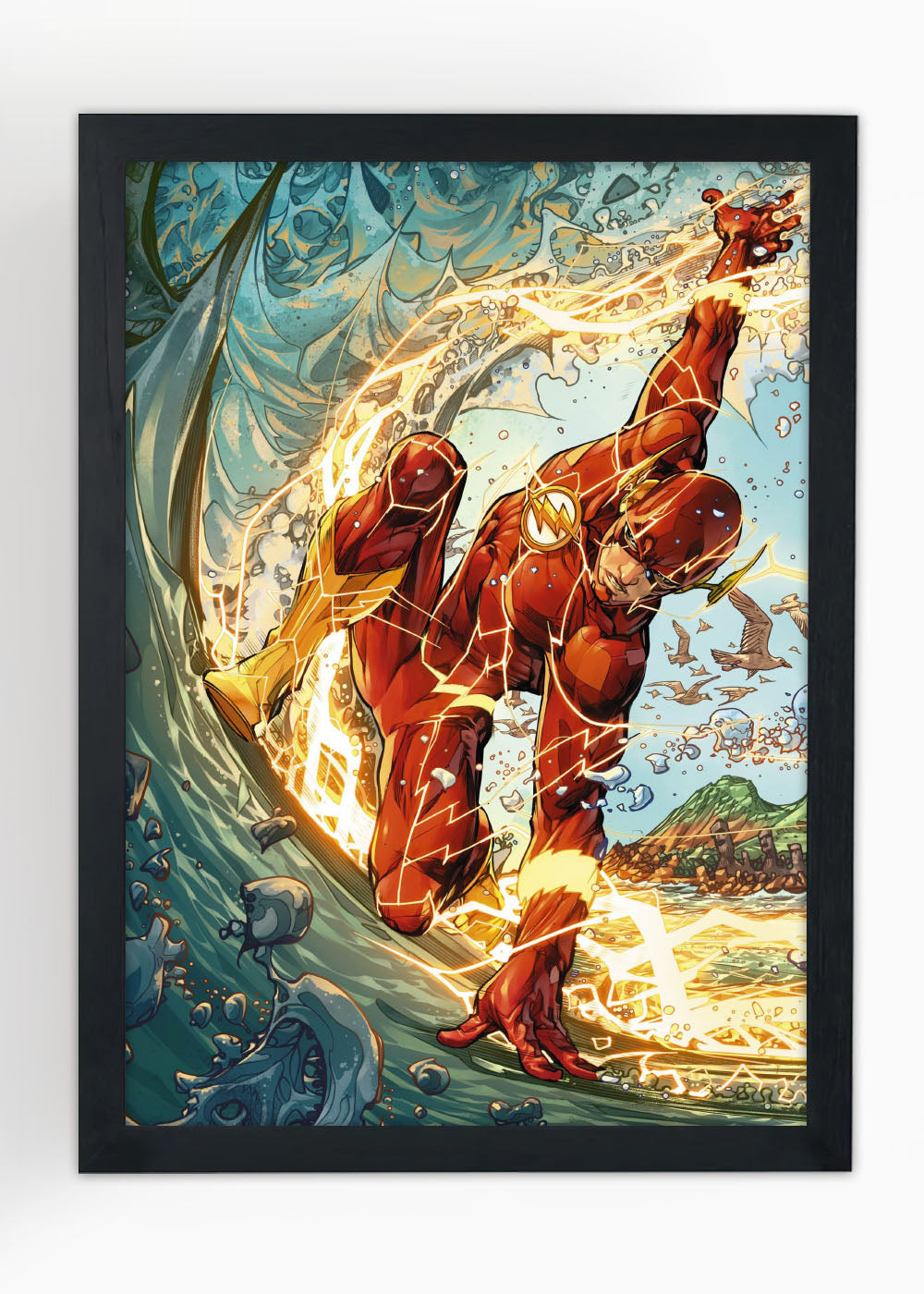 Quadro Decorativo Heroi DC - The Flash - Com vidro