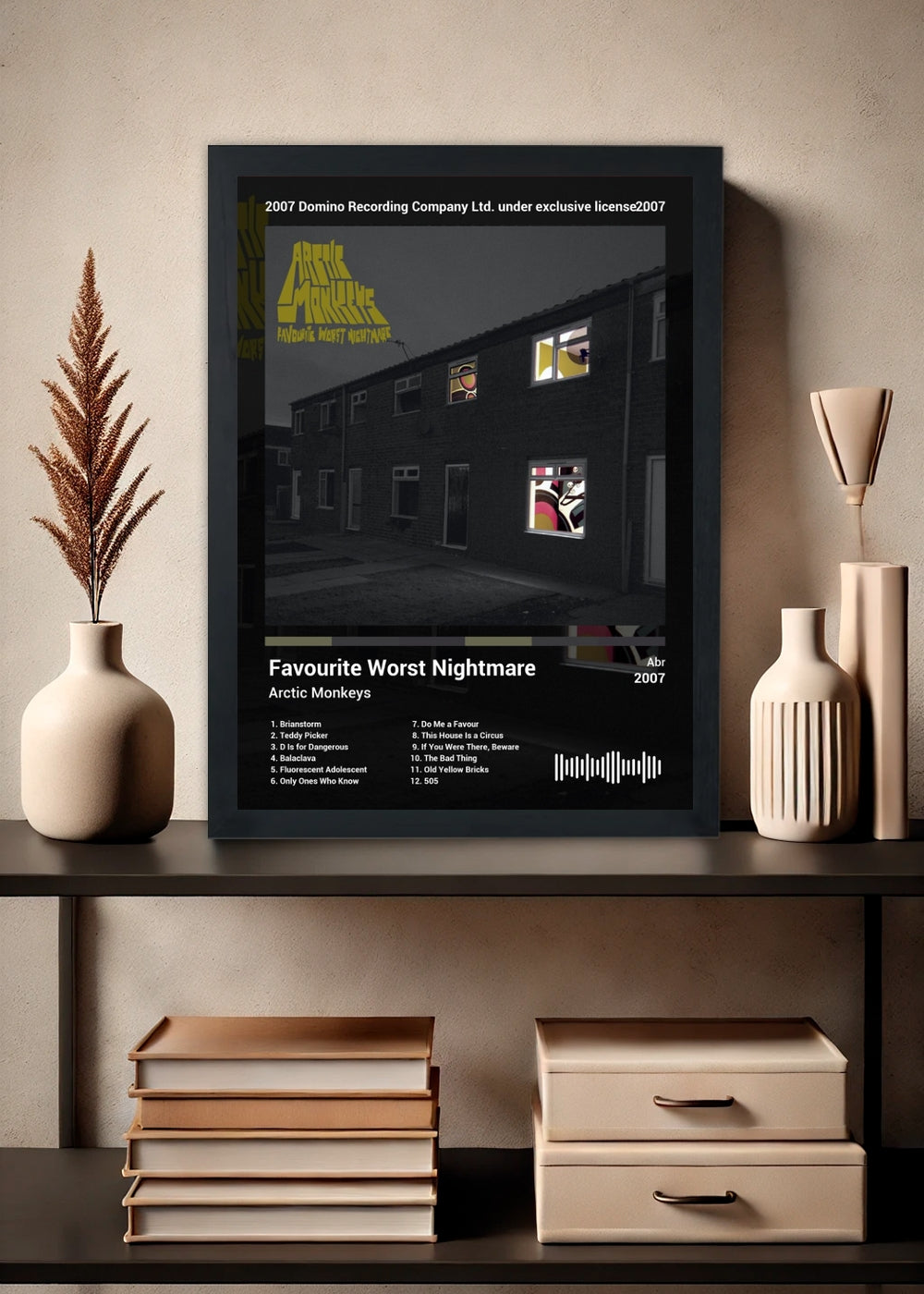 Quadro Arctic Monkeys Favourite Worst Ni... (Dark) Com Vidro