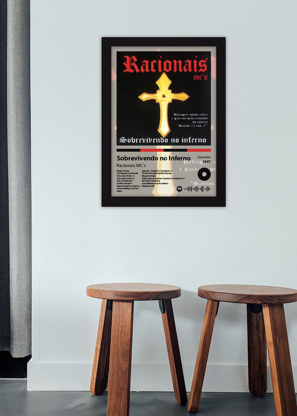 Quadro Decorativo Sobrevivendo no Inferno - Racionais MC's