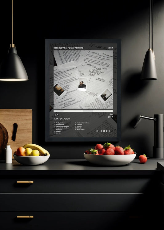 Quadro Decorativo XXXTENTACION 17 (Dark) Com Vidro