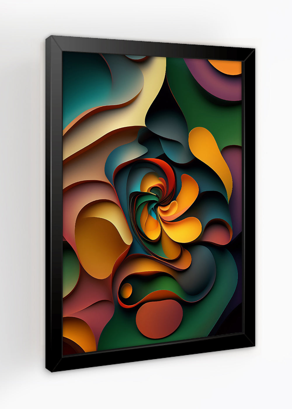 Quadro Decorativo Arte de cores e formas - Com vidro