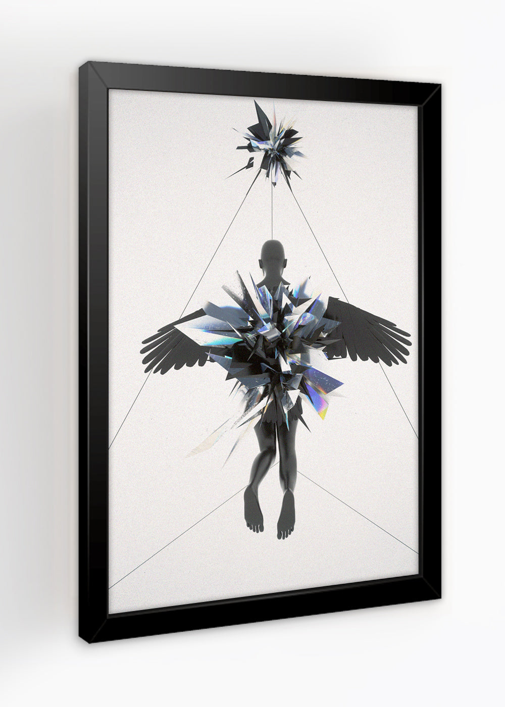 Quadro Decorativo O anjo - Abstrato - Com vidro