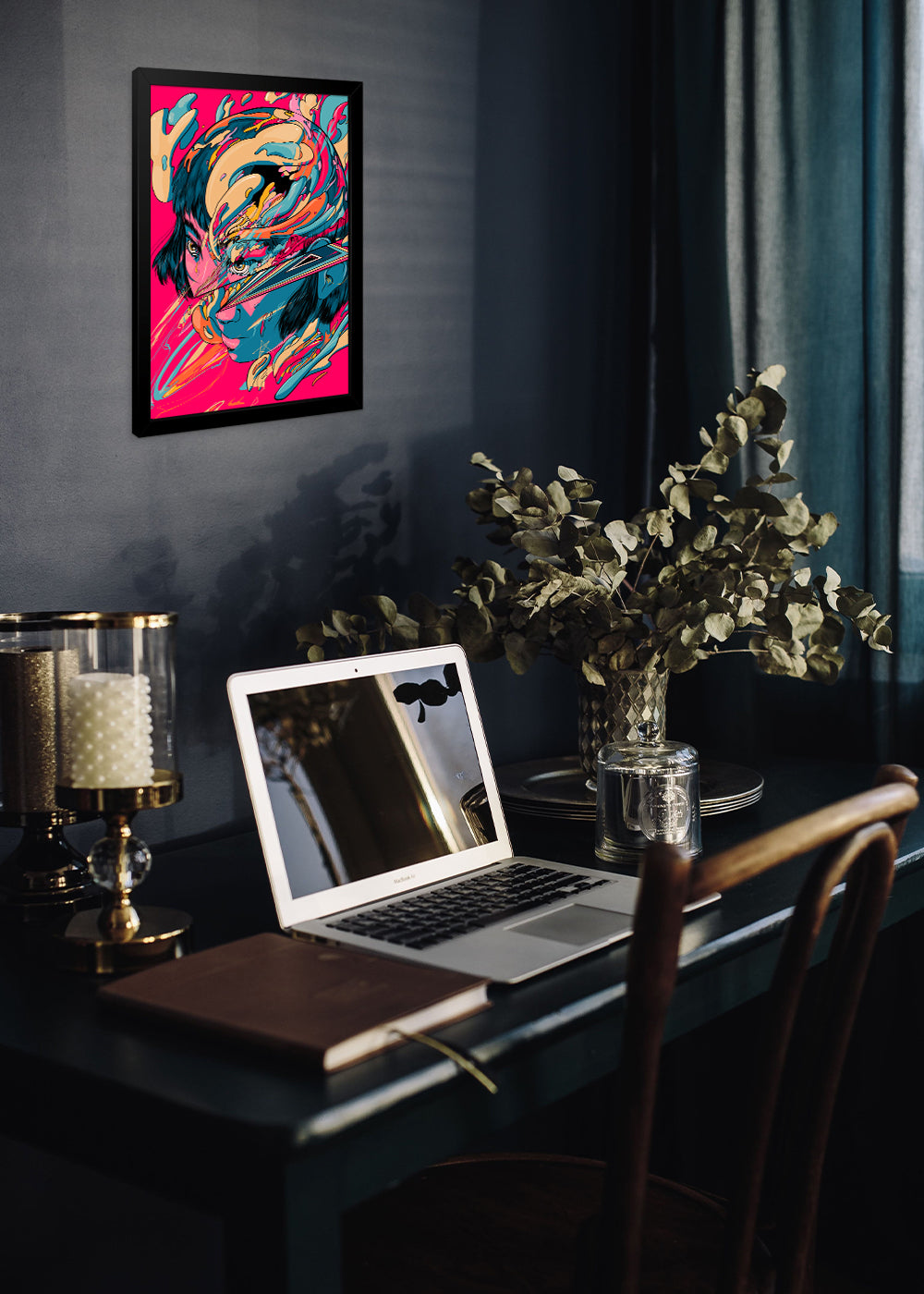 Quadro Decorativo Menina artistica abstrata - Com vidro