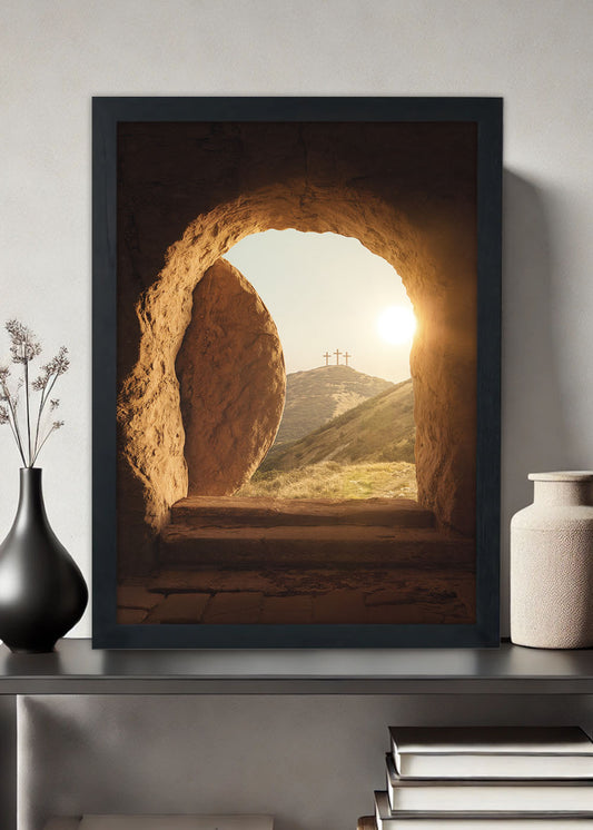 Quadro Renascimento de deus - religioso - Com vidro