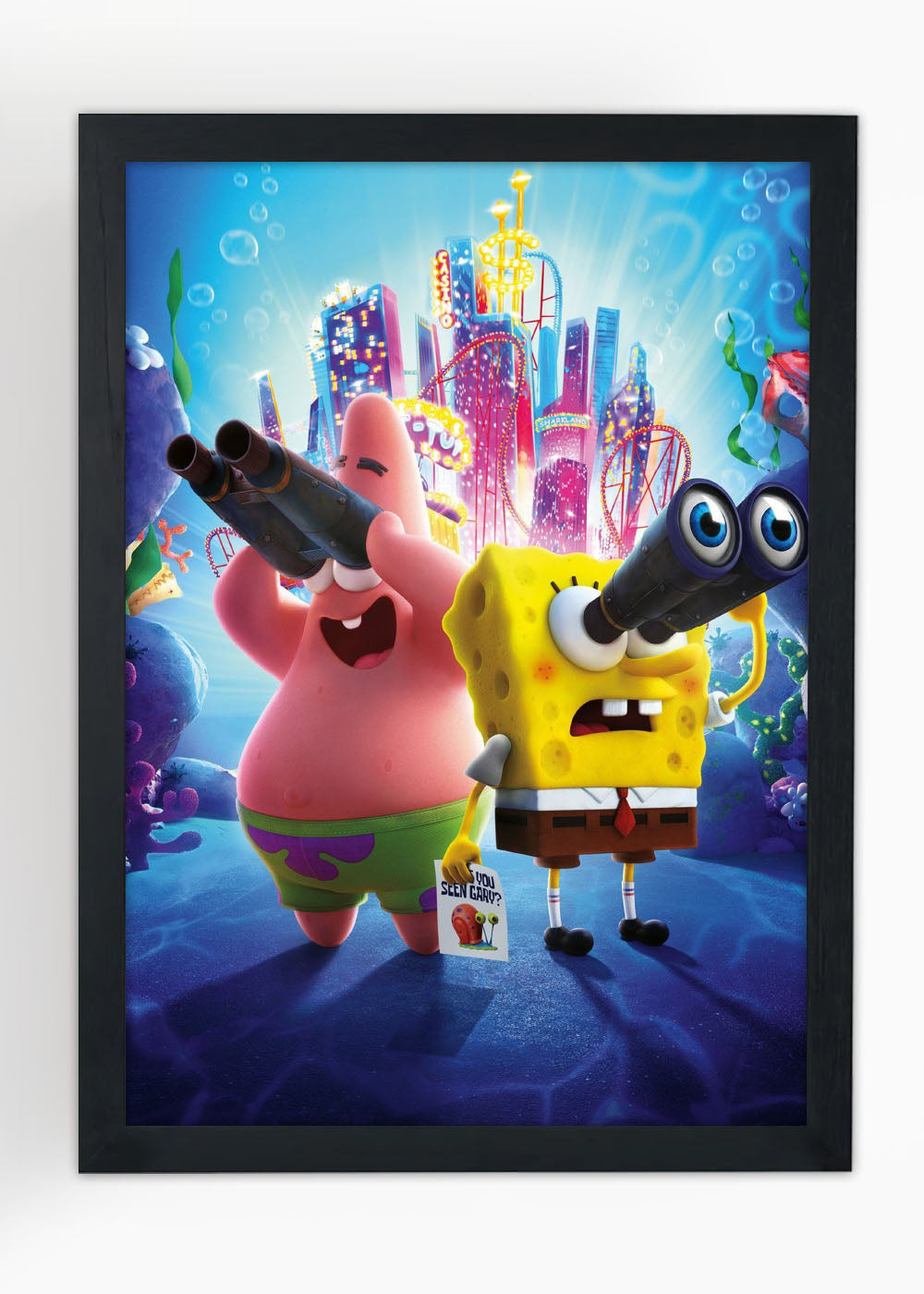 Quadro Decorativo Bob Esponja e Patrick - Com vidro