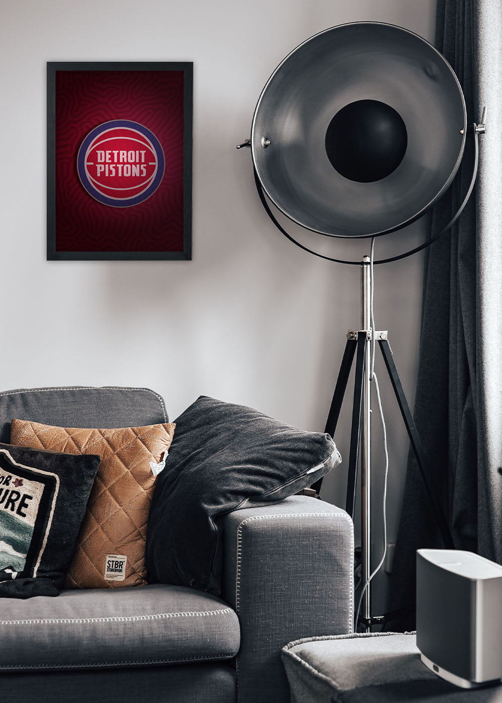 Quadro Decorativo Detroit Pistons 2023 - Com vidro