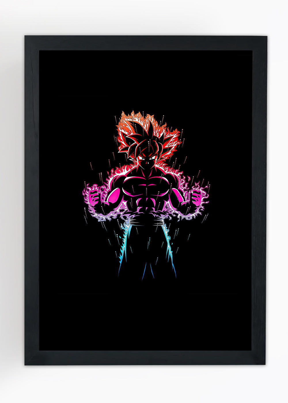 Quadro Goku em uma transformação absurda - Com vidro