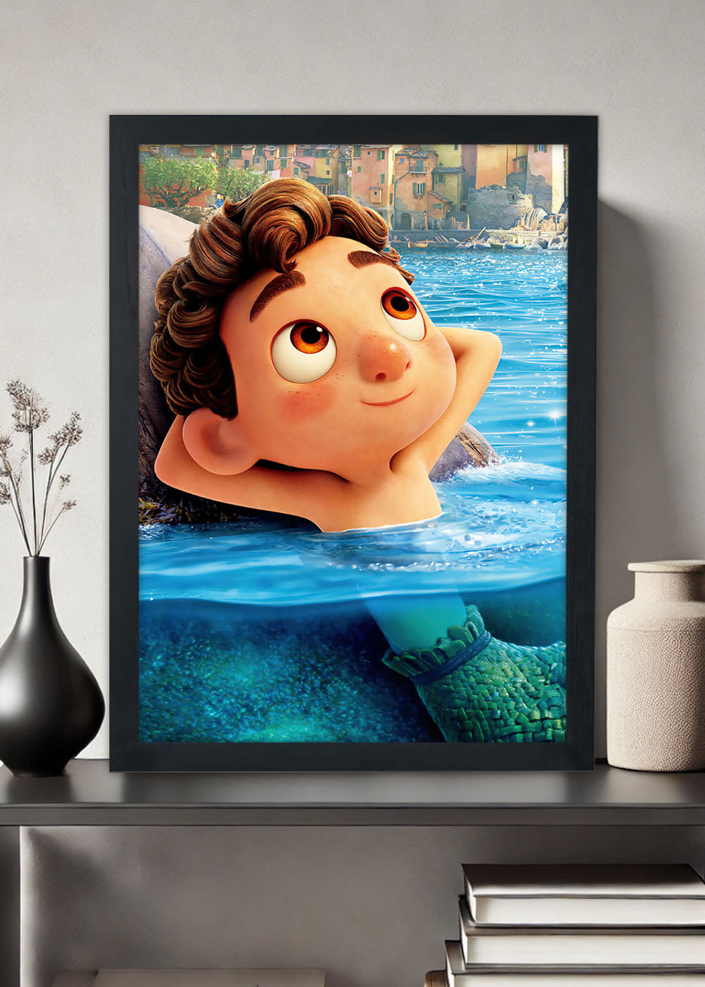 Quadro Decorativo Luca o menino peixe - Com vidro