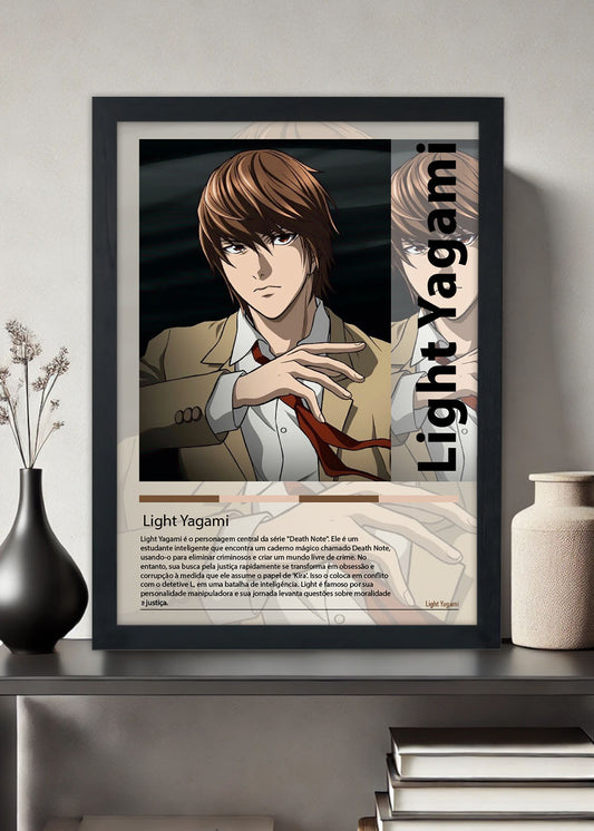 Quadro Decorativo Light Yagami - Death Note - Com vidro