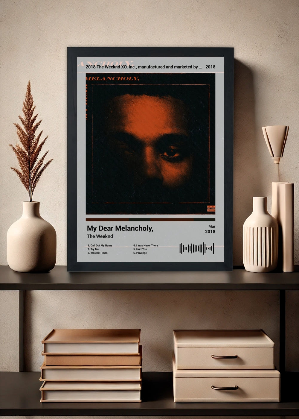 Quadro The Weeknd My Dear Melancholy, (Light) Com Vidro