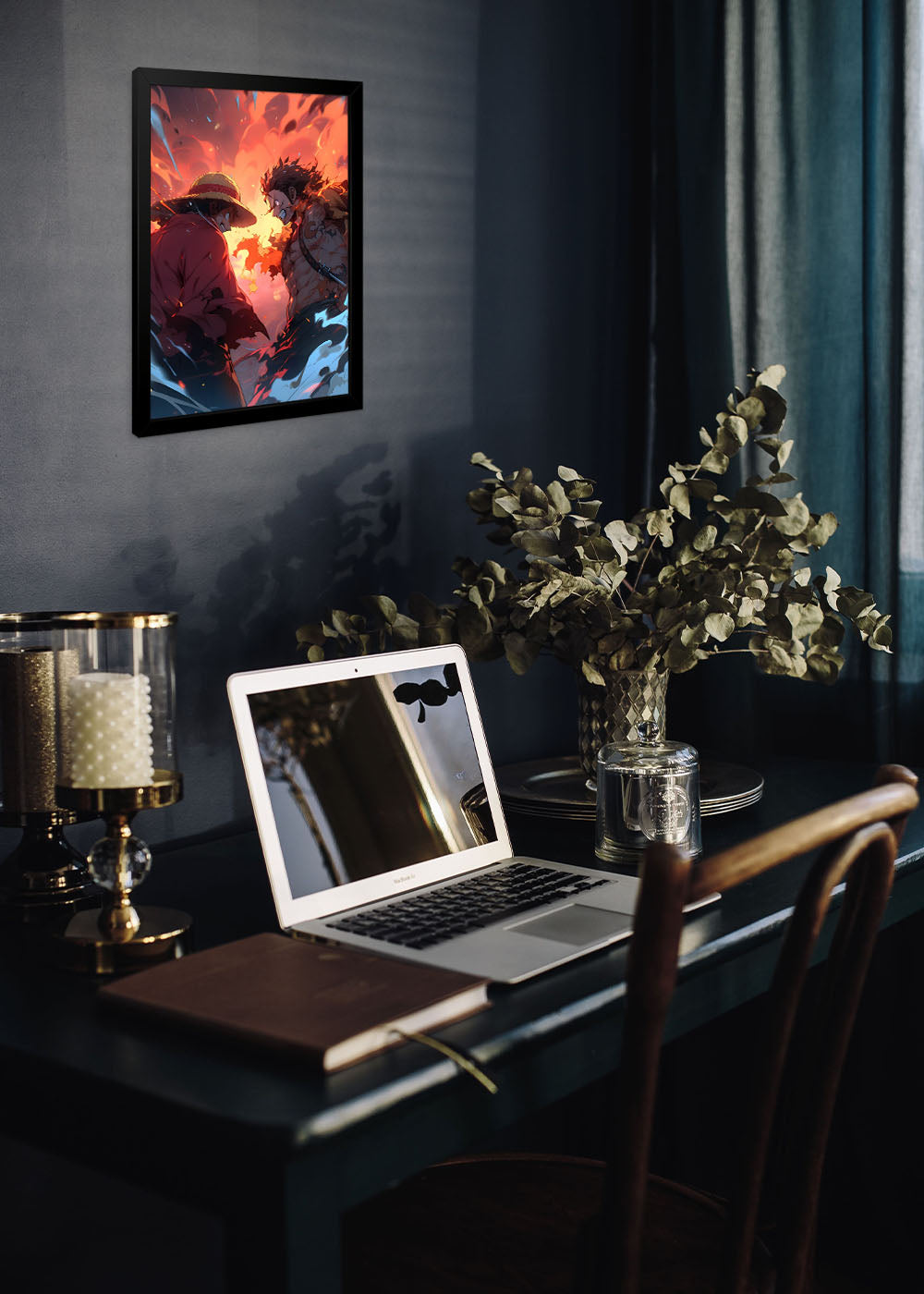 Quadro Decorativo One Piece - Luffy and Ace- Com vidro