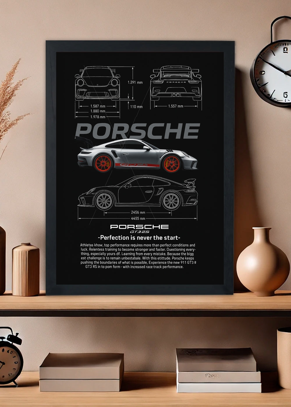 Quadro Porsche 911 GT3 RS – Com vidro