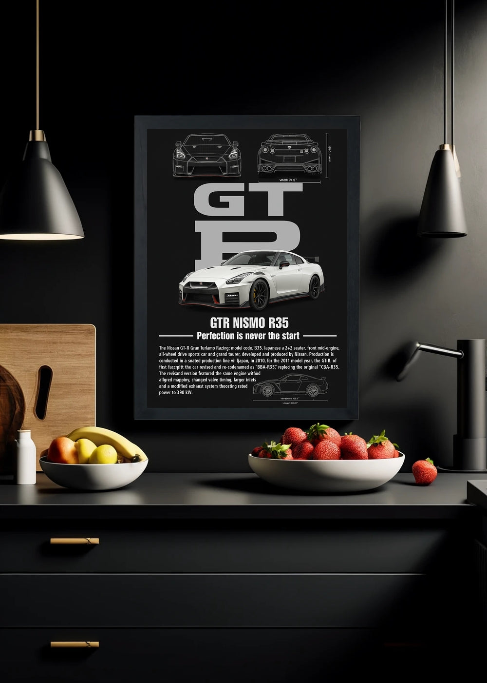 Quadro decorativo GTR Nismo R35 – Com vidro