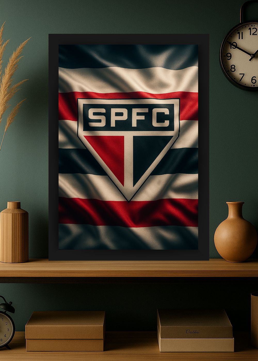 Quadro SPFC Tricolor São Paulo FC Com Vidro e Moldura