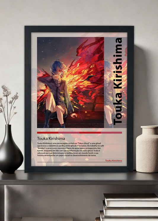 Quadro Decorativo Touka Kirishima - Tokyo Ghoul - Com vidro