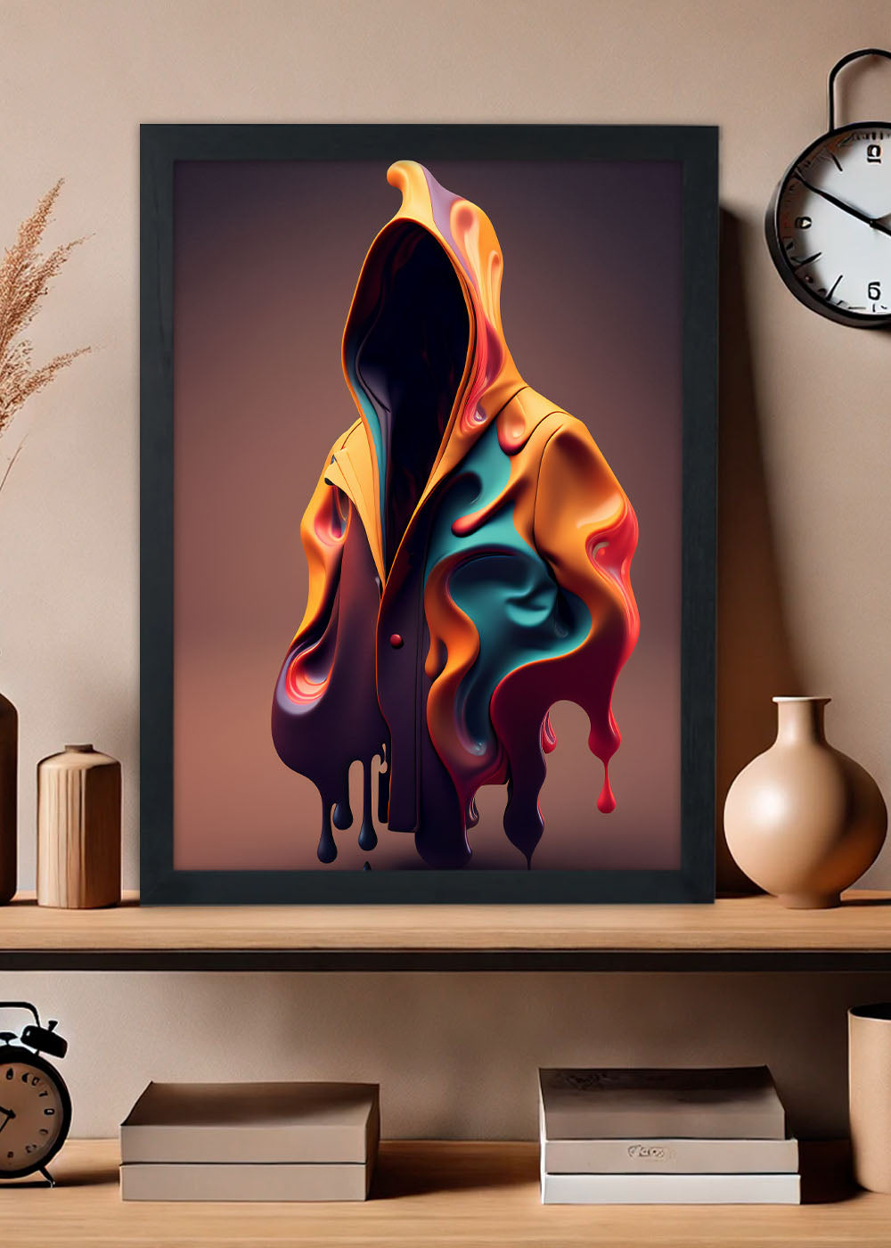 Quadro Decorativo Arte de moletom feio de tintas - Com vidro