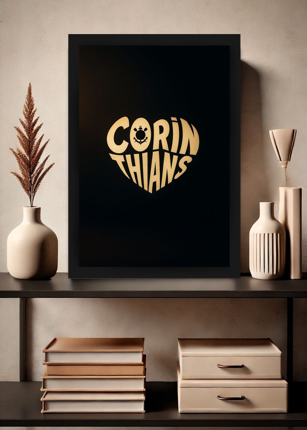 Quadro Com Vidro Corinthians Meu Timao com Moldura